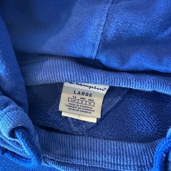 Champion Pullover Hoodie – L (Blue with Red/White Graphic) - Picture 2 of 6